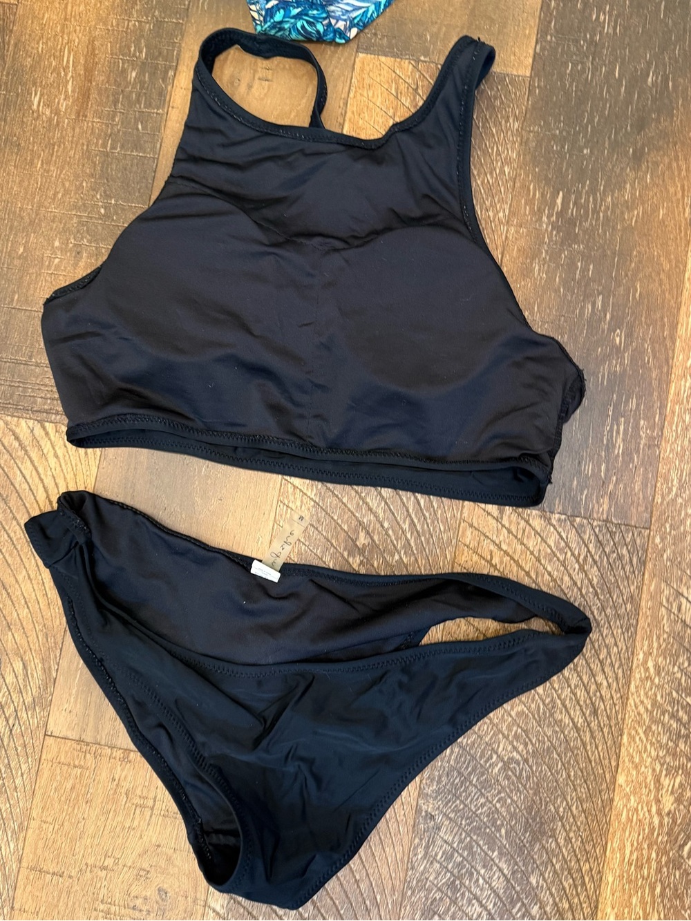 Black racer back bathing suit